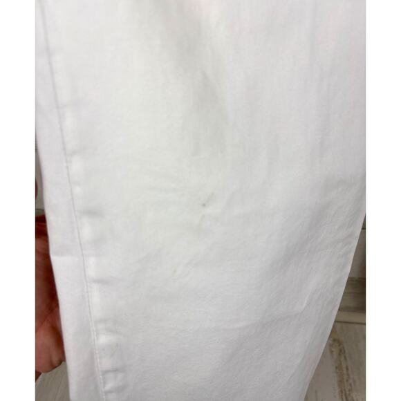 7 For All Mankind Womens 30 White Lightweight Bootcut Pants Yellow Stitching - Picture 5 of 9